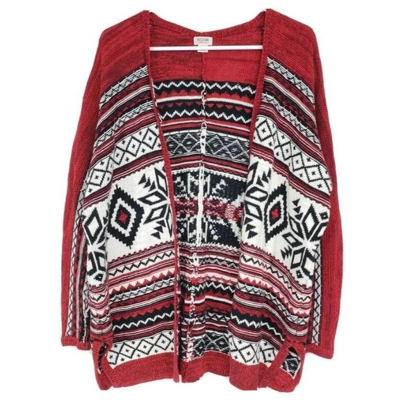 Colorful Fair Isle Sz Small Roomy Oversized Lightweight Open Sweater MOSSIMO - Picture 1 of 4